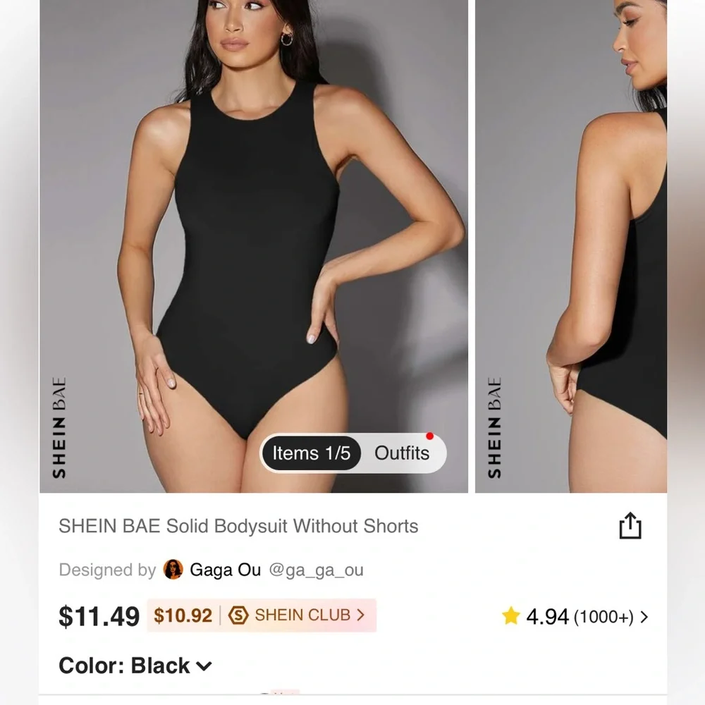 solid high neck bodysuit - Picture 10 of 12